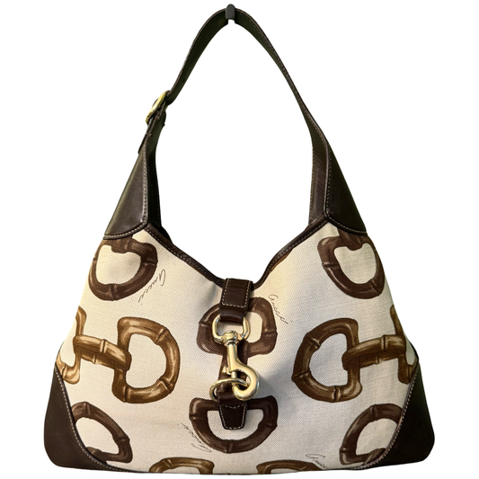 GUCCI HORSEBIT PRINT BOUVIER HOBO BAG