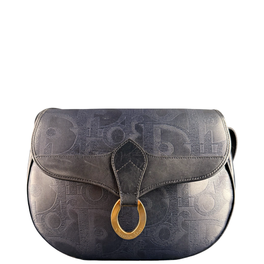 DIOR NAVY MAXI OBLIQUE TROTTER CROSSBODY BAG