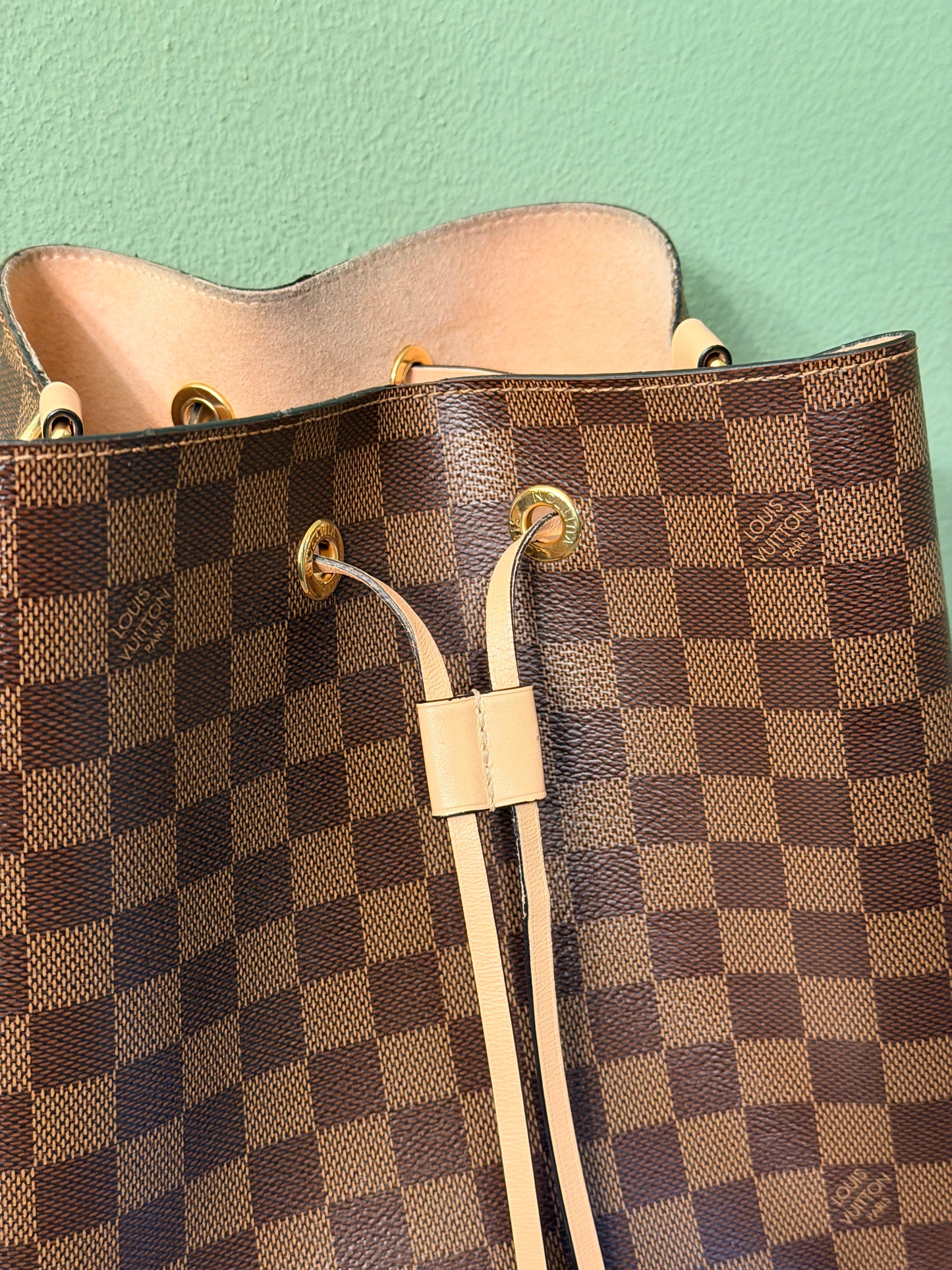 LOUIS VUITTON DAMIER EBENE NEO NOE BUCKET BAG