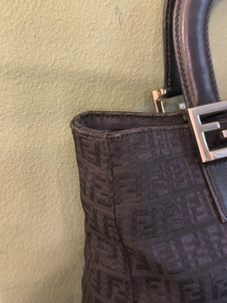 FENDI BLACK ZUCCHINO MEDIUM TOTE BAG