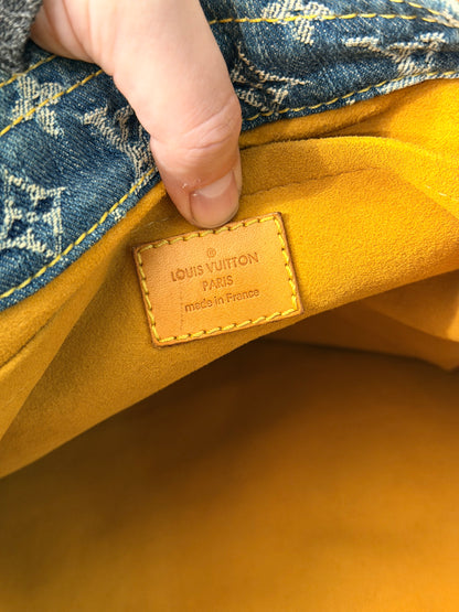 LOUIS VUITTON BLUE DENIM SAC PLAT HANDBAG