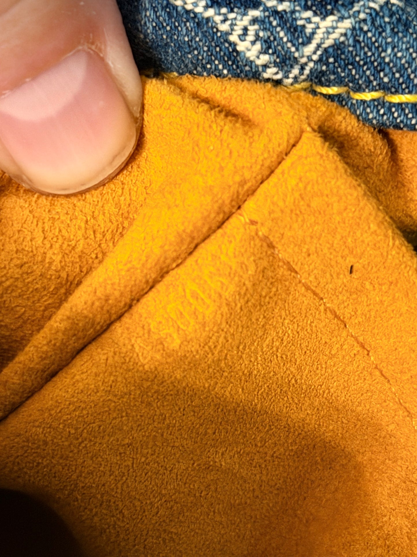 LOUIS VUITTON BLUE DENIM SAC PLAT HANDBAG