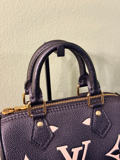 LOUIS VUITTON BLACK EMPREINTE NANO SPEEDY CROSSBODY BAG