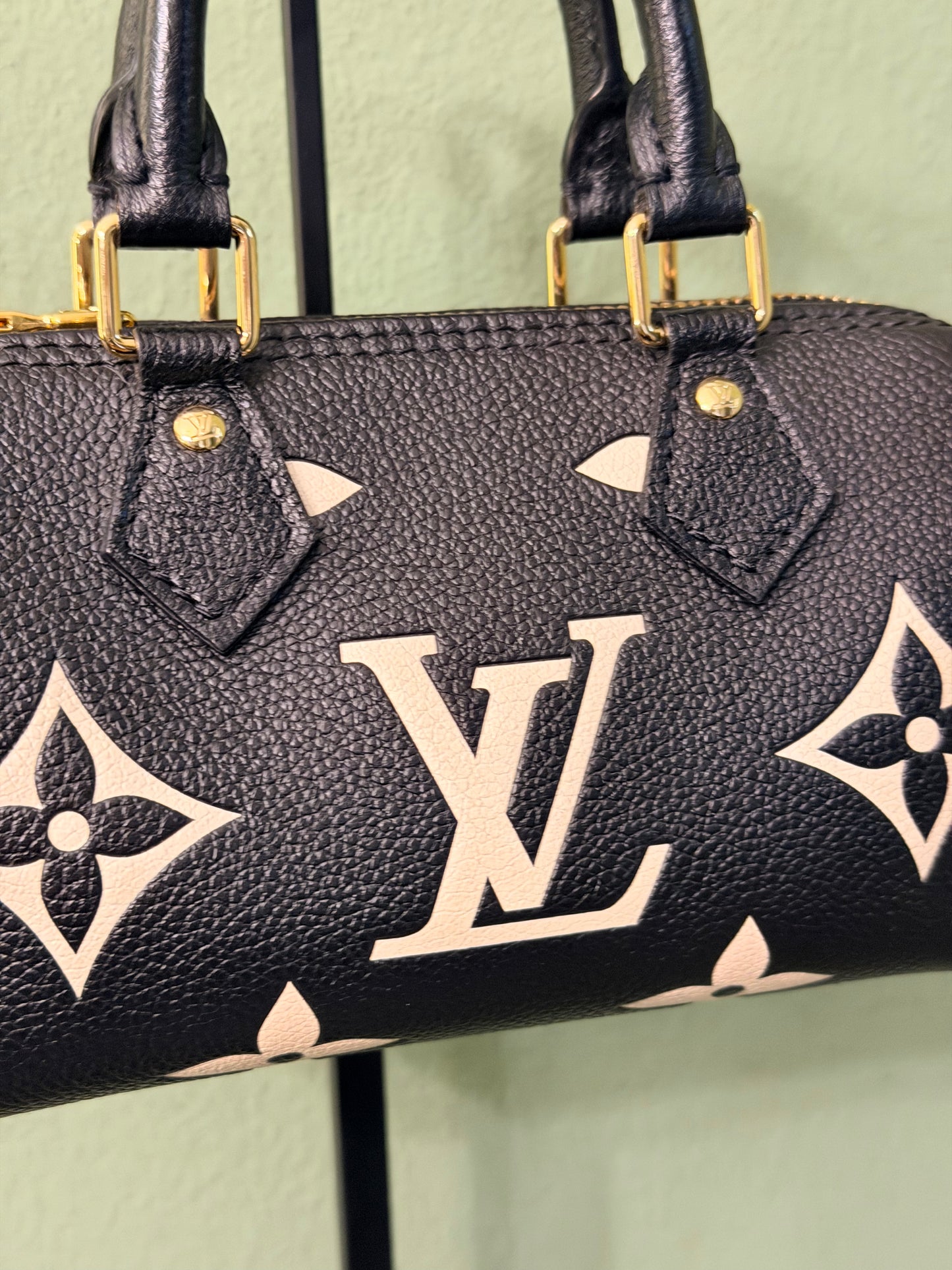 LOUIS VUITTON BLACK EMPREINTE NANO SPEEDY CROSSBODY BAG