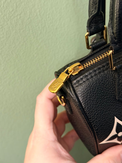 LOUIS VUITTON BLACK EMPREINTE NANO SPEEDY CROSSBODY BAG