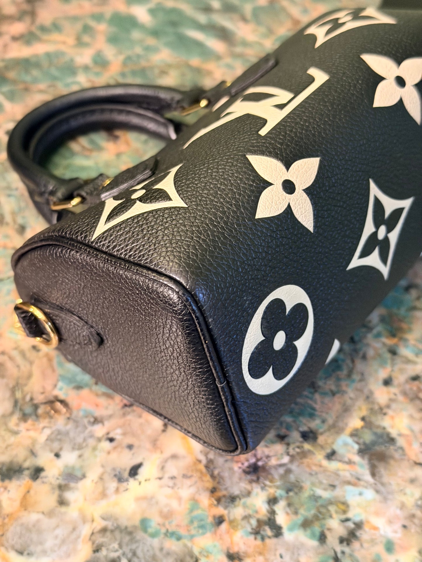 LOUIS VUITTON BLACK EMPREINTE NANO SPEEDY CROSSBODY BAG