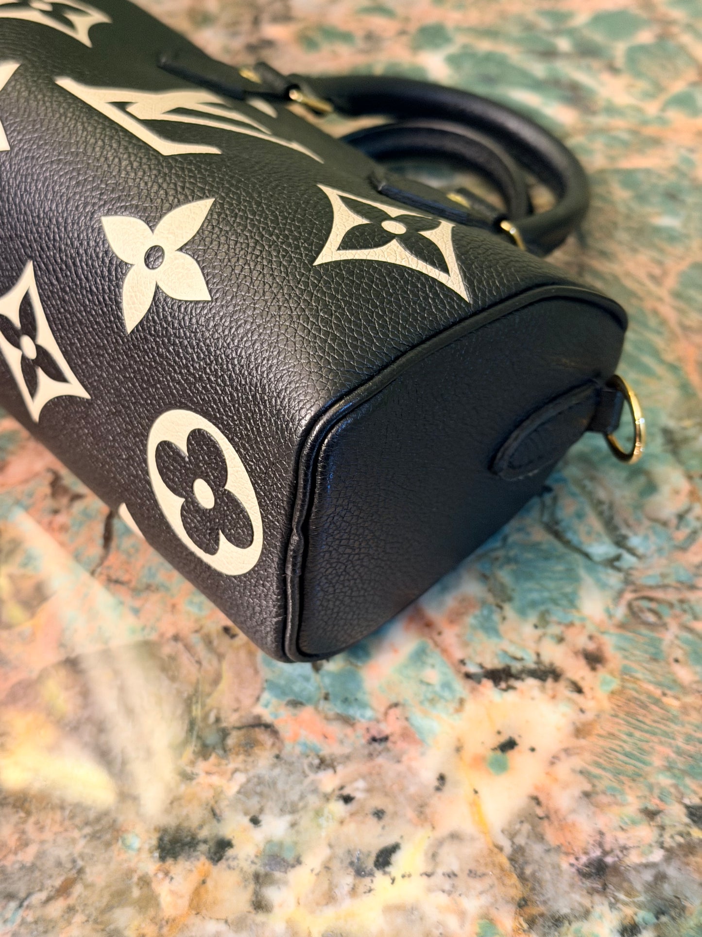 LOUIS VUITTON BLACK EMPREINTE NANO SPEEDY CROSSBODY BAG