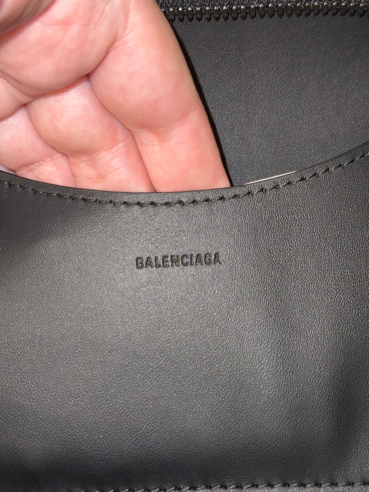 BALENCIAGA BLACK PATCHWORK MEDIUM NEO CITY HANDBAG