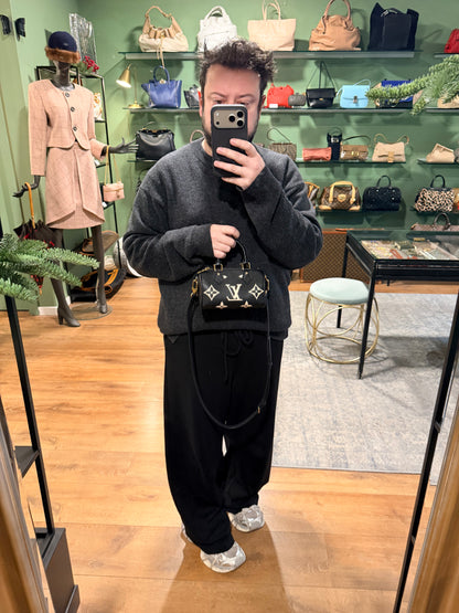 LOUIS VUITTON BLACK EMPREINTE NANO SPEEDY CROSSBODY BAG