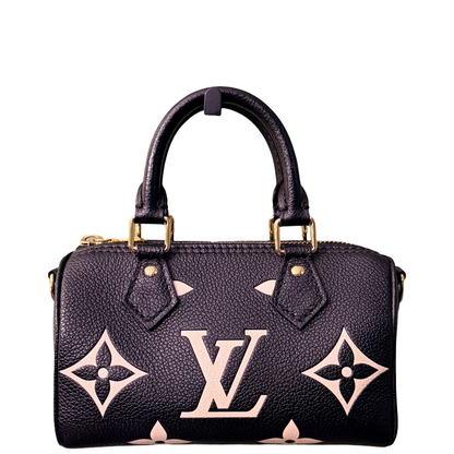 LOUIS VUITTON BLACK EMPREINTE NANO SPEEDY CROSSBODY BAG
