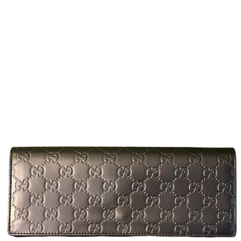 GUCCI  METALLIC PURPLE GUCCISSIMA EAST WEST CLUTCH