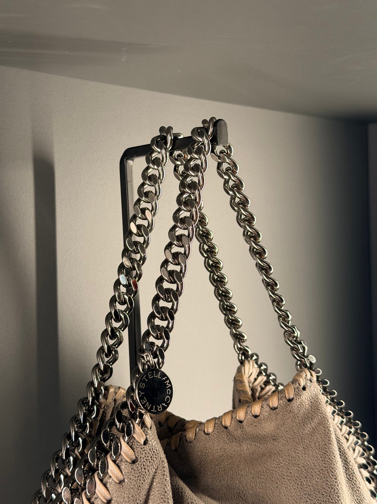 STELLA MCCARTNEY GREY MINI FALABELLA CROSSBODY BAG