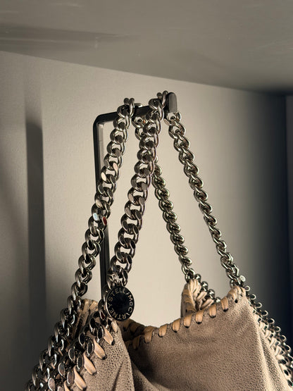 STELLA MCCARTNEY GREY MINI FALABELLA CROSSBODY BAG