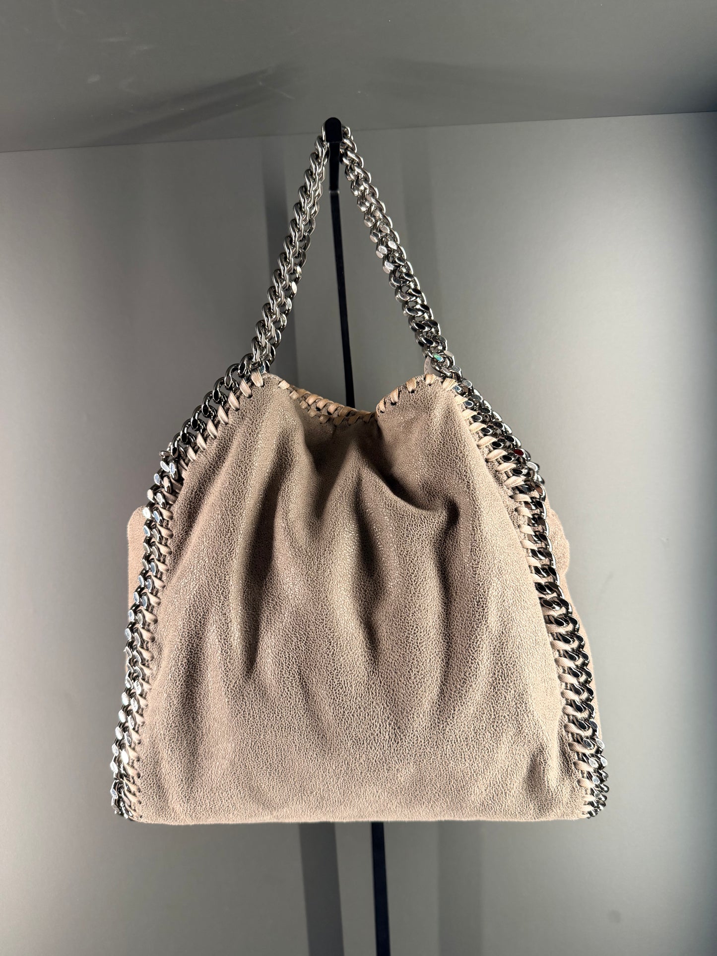STELLA MCCARTNEY GREY MINI FALABELLA CROSSBODY BAG