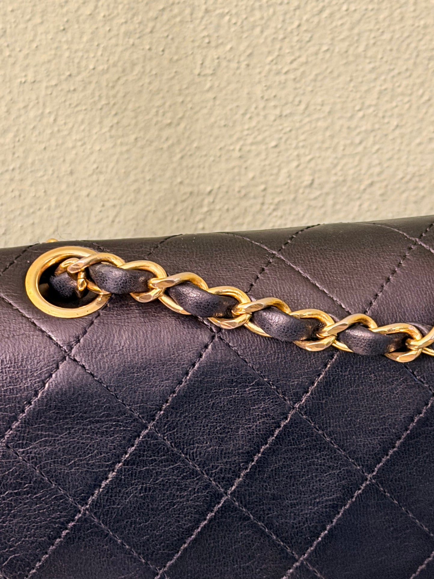 CHANEL BLACK LAMBSKIN SMALL TIMELELSS CLASSIC DOUBLE FLAP SHOULDER BAG