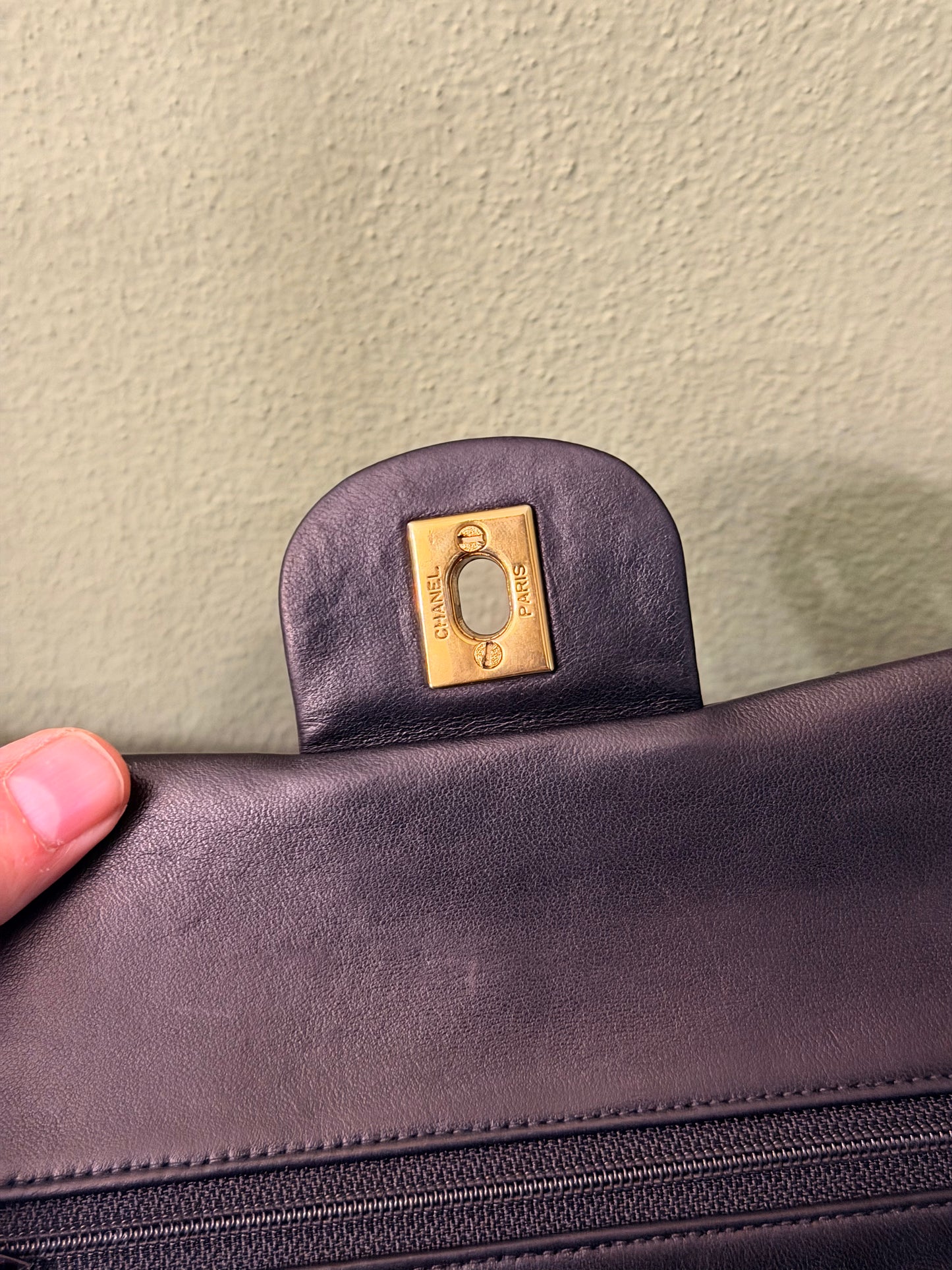 CHANEL BLACK LAMBSKIN SMALL TIMELELSS CLASSIC DOUBLE FLAP SHOULDER BAG