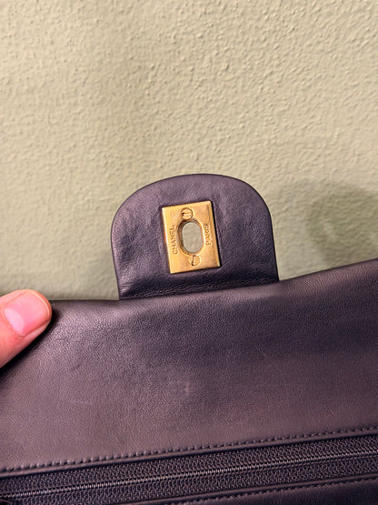 CHANEL BLACK LAMBSKIN SMALL TIMELELSS CLASSIC DOUBLE FLAP SHOULDER BAG