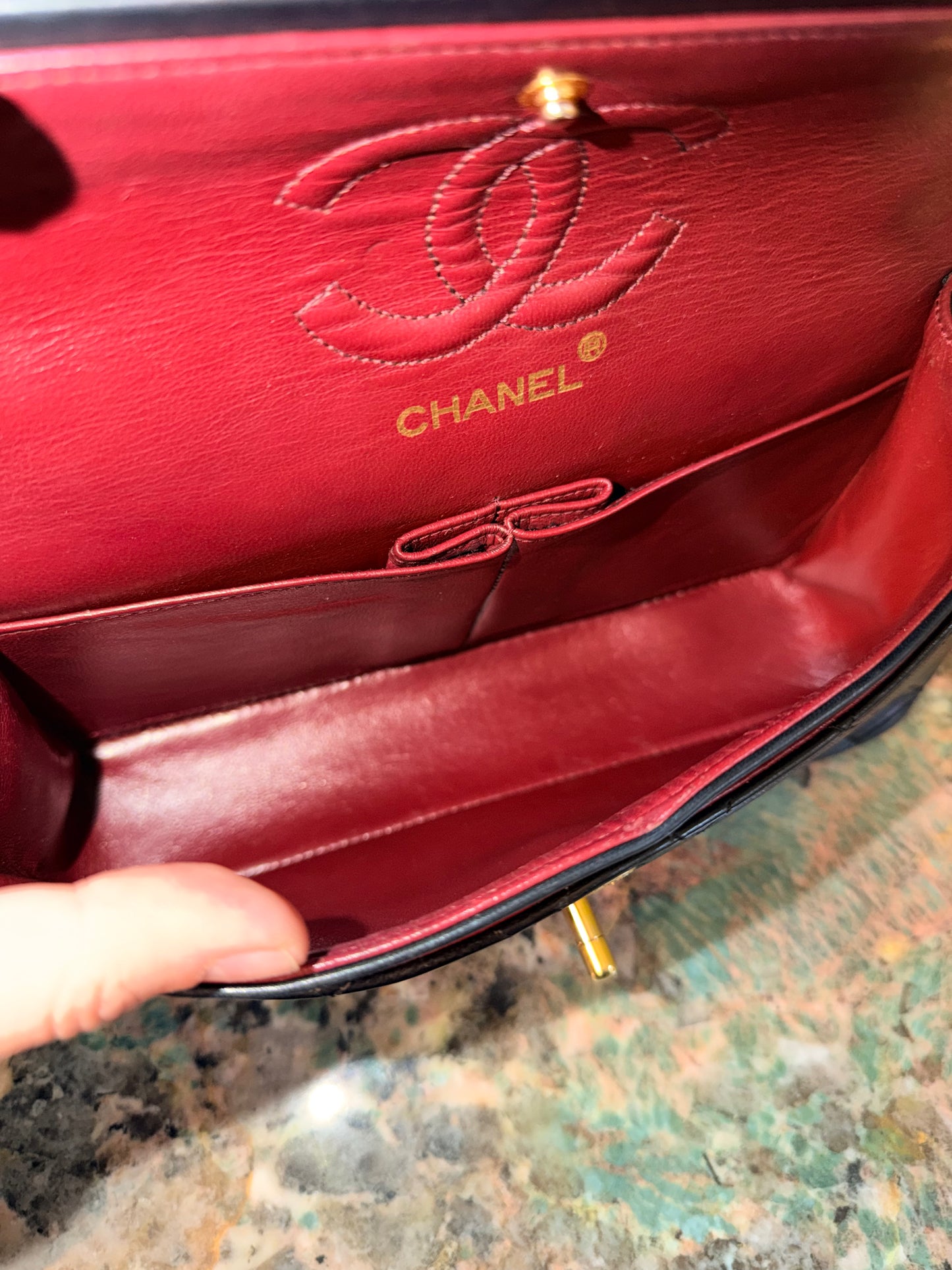 CHANEL BLACK LAMBSKIN SMALL TIMELELSS CLASSIC DOUBLE FLAP SHOULDER BAG