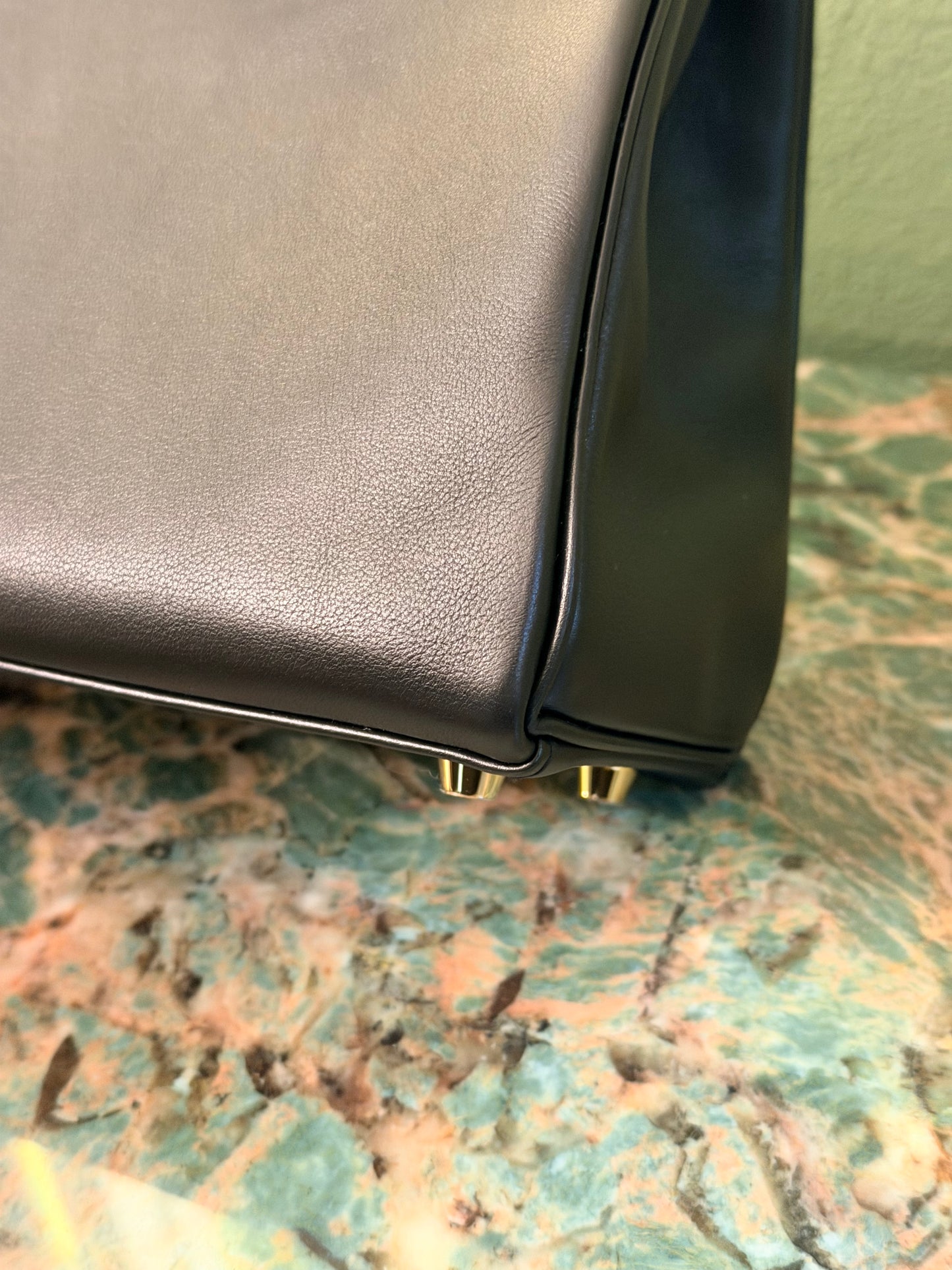 HERMÈS BLACK VAU CHERI KELLY 25 RETOURNE HANDBAG