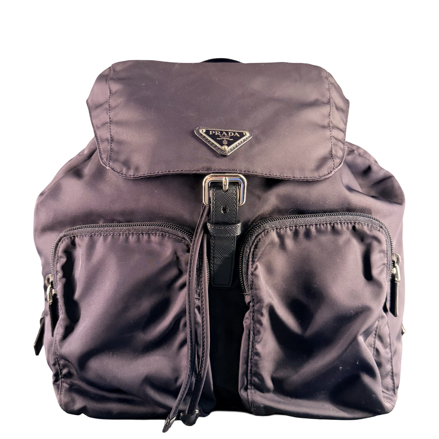 PRADA NAVY BLUE NYLON LARGE BACKPACK
