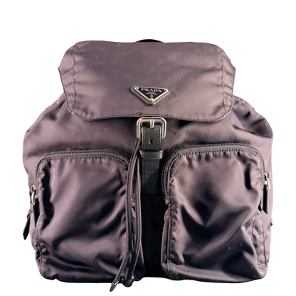 PRADA NAVY BLUE NYLON LARGE BACKPACK
