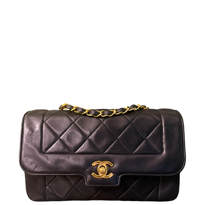 CHANEL BLACK LAMBSKIN SMALL DIANA CROSSBODY BAG