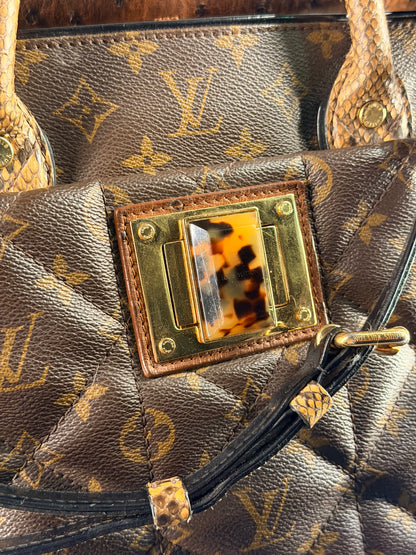 LOUIS VUITTON LIMITED EDITION QUILTED MONOGRAM ETOILE EXOTIC MM HANDBAG