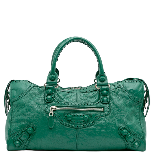 BALENCIAGA GREEN GIANT BROGUES PART TIME HANDBAG
