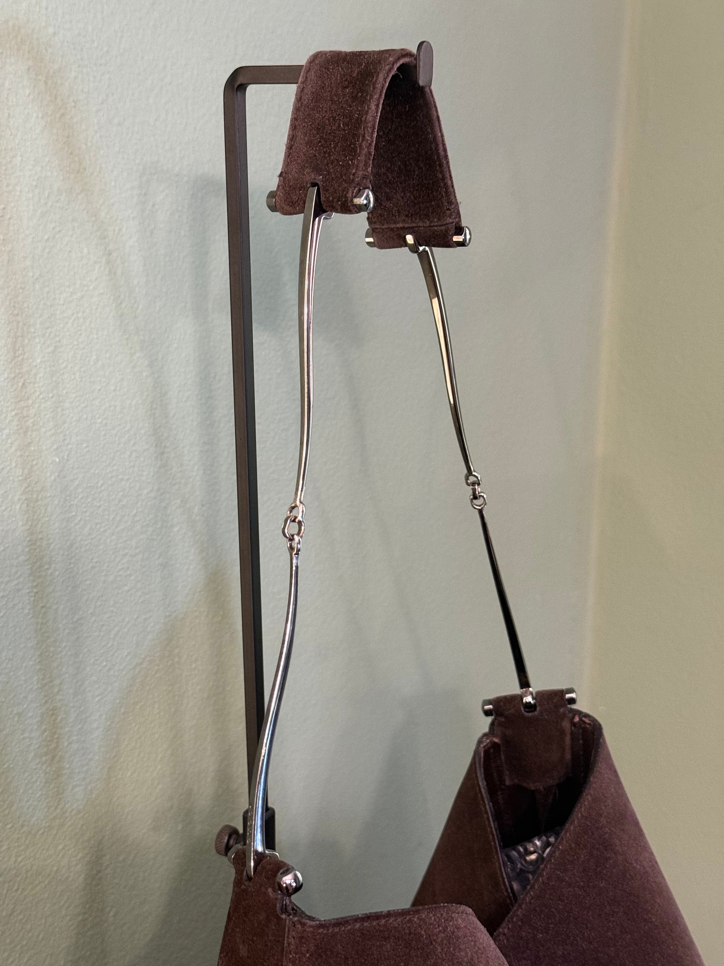GUCCI BY TOM FORD LARGE BROWN SUEDE HOBO BAG