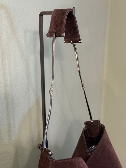 GUCCI BY TOM FORD LARGE BROWN SUEDE HOBO BAG