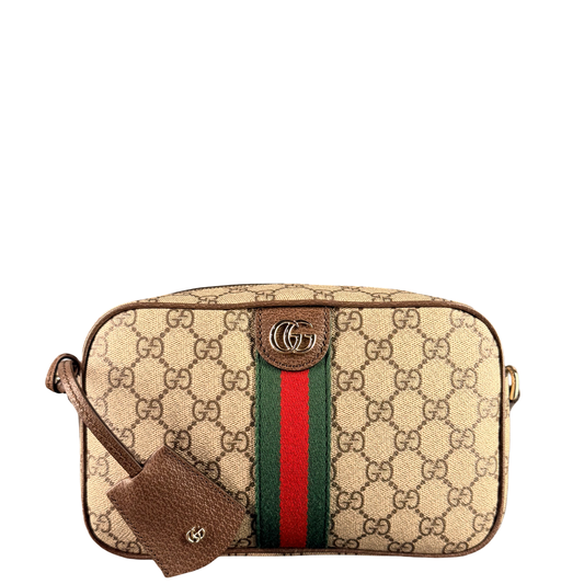 GUCCI GG SUPREME OPHIDIA CAMERA CROSSBODY BAG
