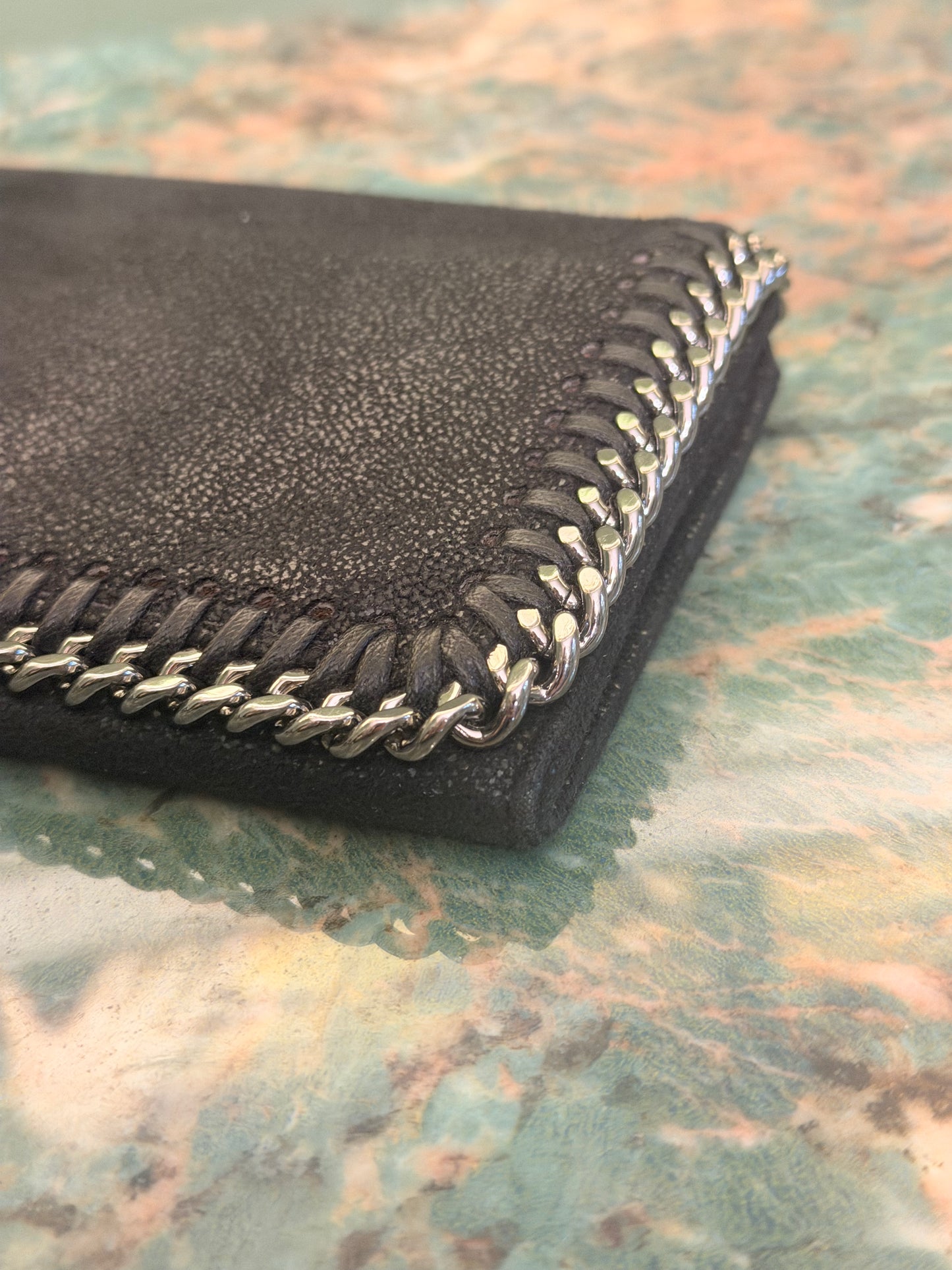 STELLA MCCARTNEY BLACK FALABELLA LONG WALLET