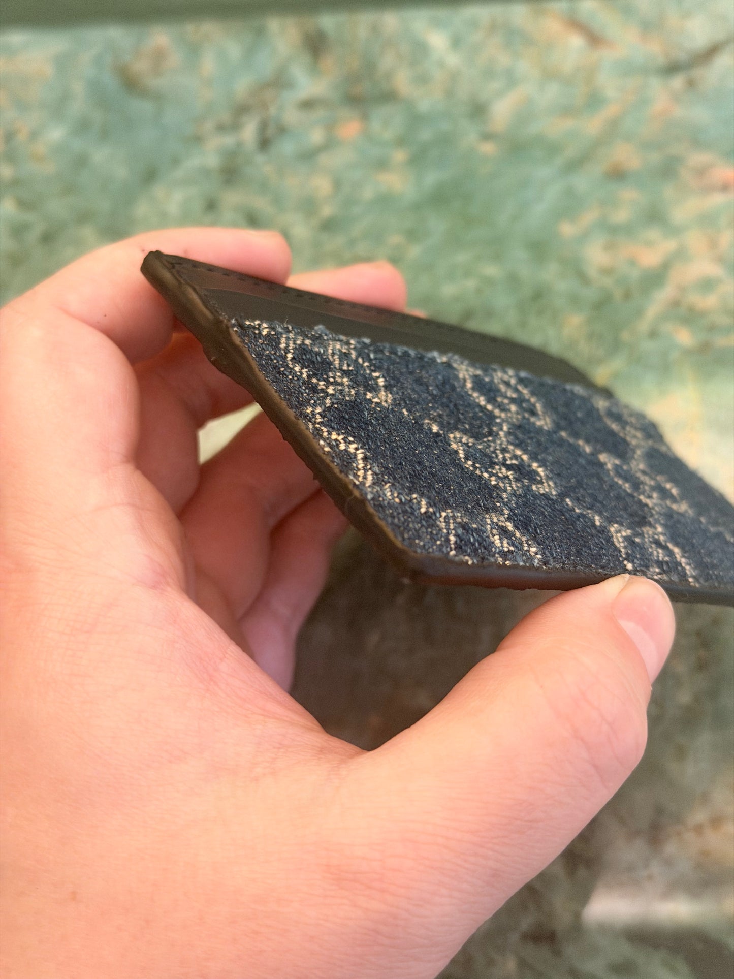 GICCI BLUE DENIM CARD HOLDER