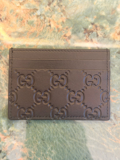 GUCCI BLACK GUCCISSIMA CARD HOLDER