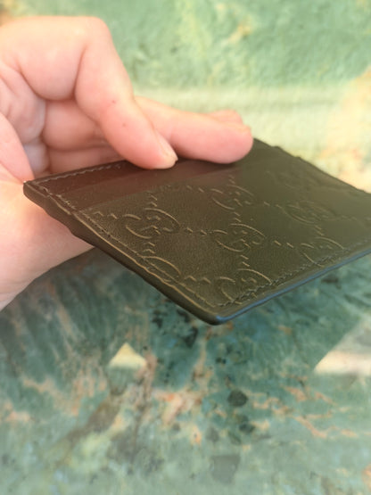GUCCI BLACK GUCCISSIMA CARD HOLDER