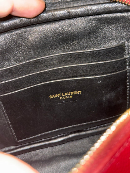 SAINT LAURENT BURGUNDY MINI LOU CAMERA BAG