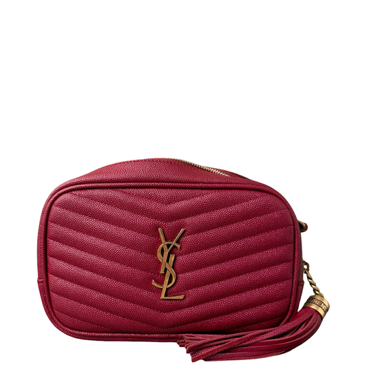 SAINT LAURENT BURGUNDY MINI LOU CAMERA BAG