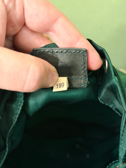 PRADA GREEN NYLON BUCKET BAG
