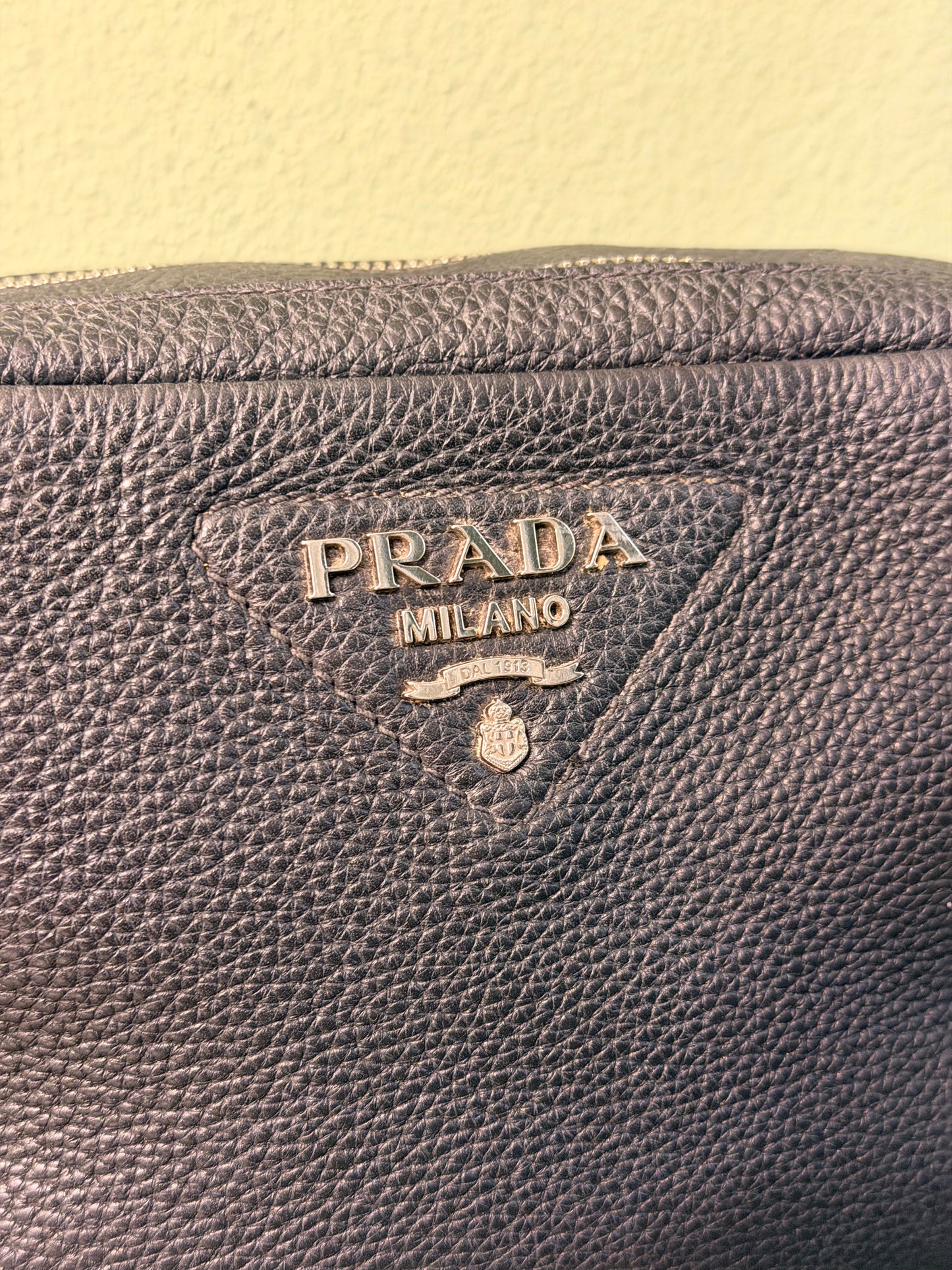 PRADA BLACK CERVO CAMERA BAG
