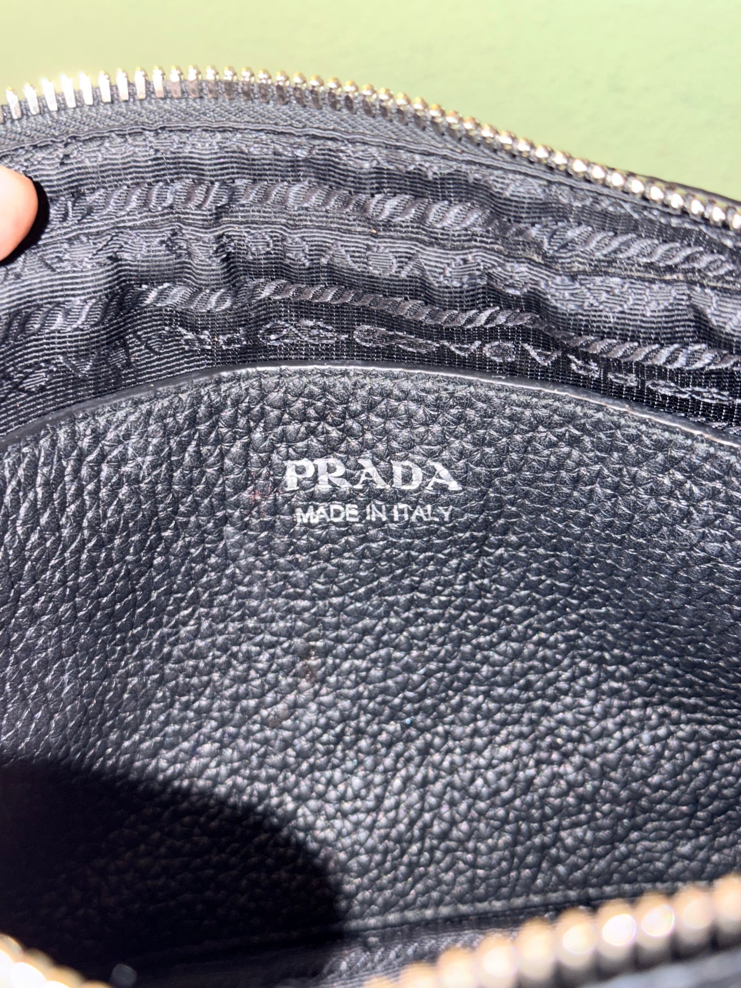 PRADA BLACK CERVO CAMERA BAG