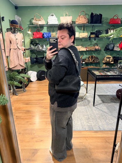 PRADA BLACK CERVO CAMERA BAG