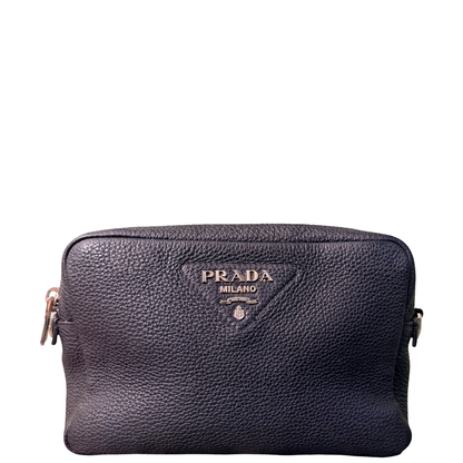 PRADA BLACK CERVO CAMERA BAG