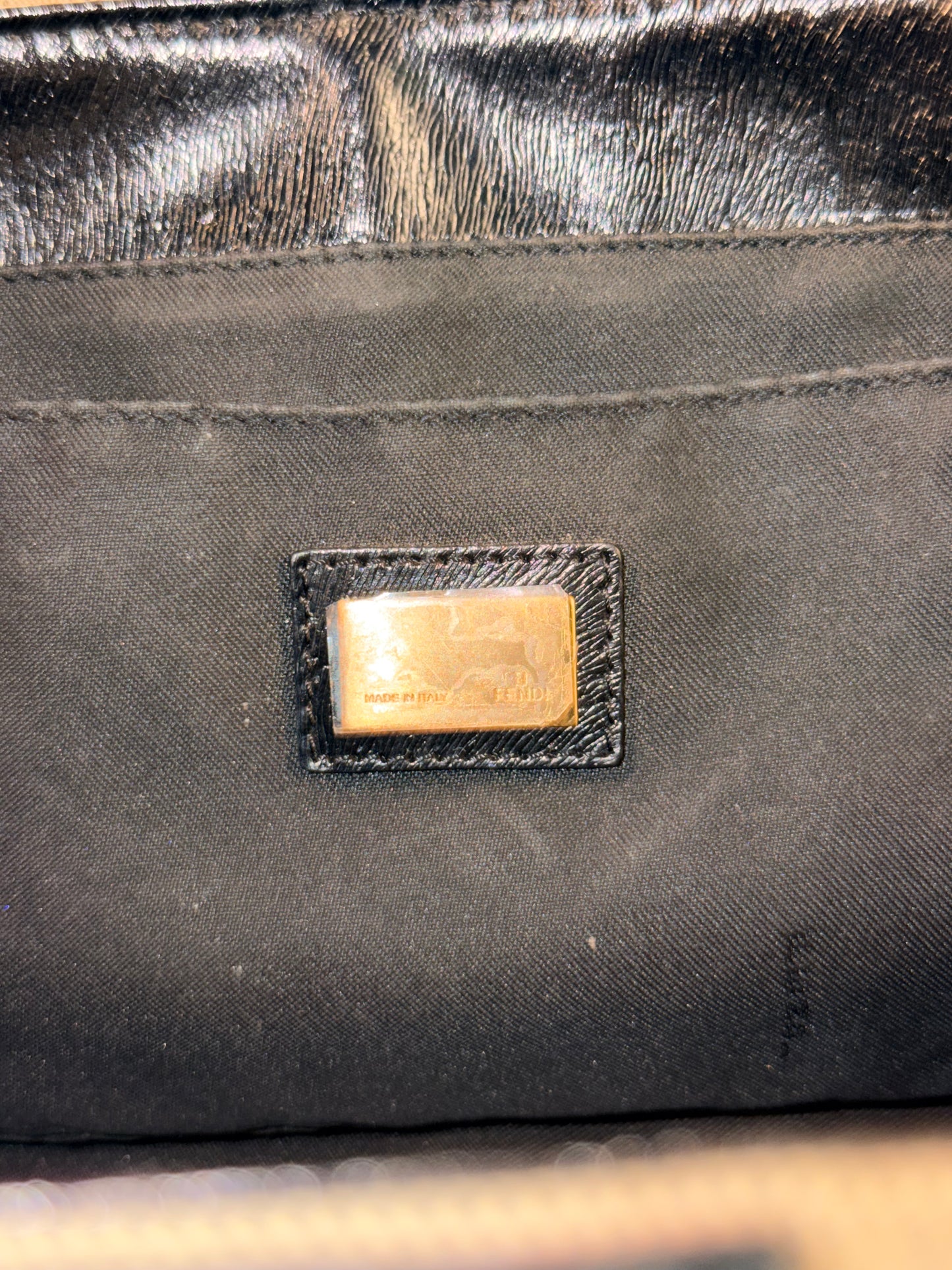 FENDI ZUCCA SHADOW CANVAS EAST WEST SHOULDER BAG