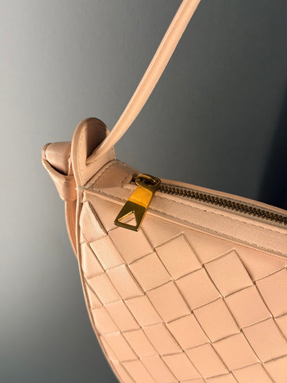 BOTTEGA VENETA POWDER PINK MINI SUNRISE SHOULDER BAG