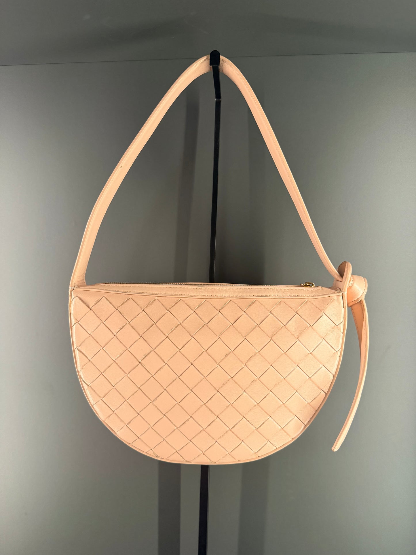 BOTTEGA VENETA POWDER PINK MINI SUNRISE SHOULDER BAG