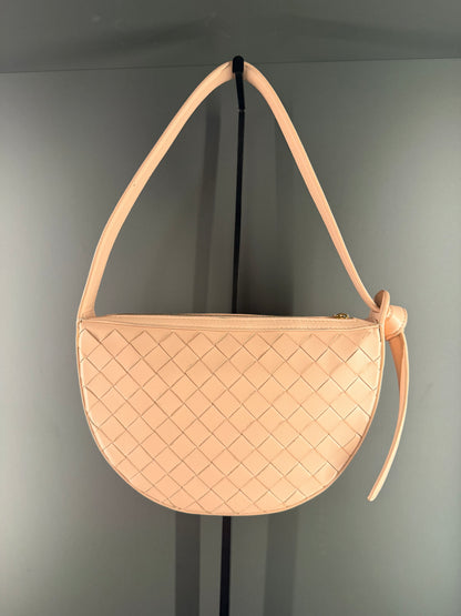 BOTTEGA VENETA POWDER PINK MINI SUNRISE SHOULDER BAG