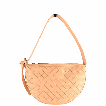 BOTTEGA VENETA POWDER PINK MINI SUNRISE SHOULDER BAG