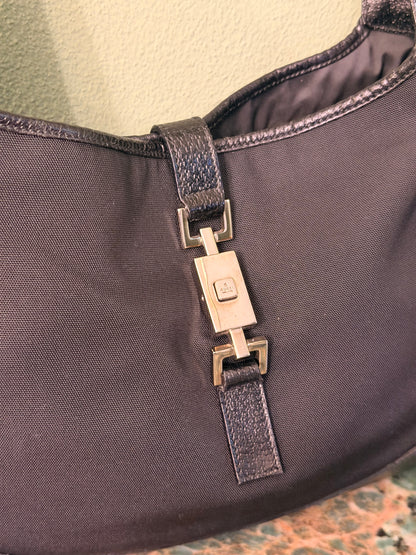 GUCCI BY TOM FORD BLACK NYLON JACKIE SHOULDER BAG