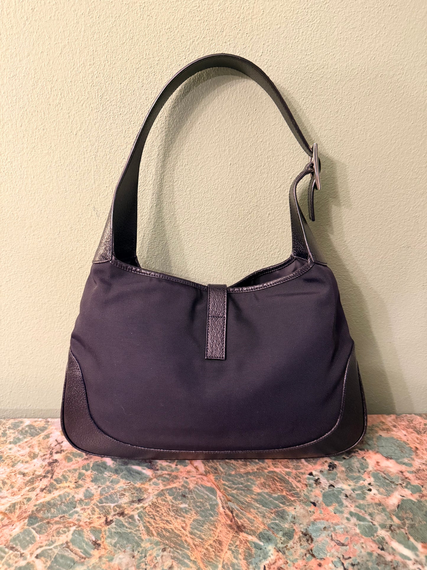 GUCCI BY TOM FORD BLACK NYLON JACKIE SHOULDER BAG