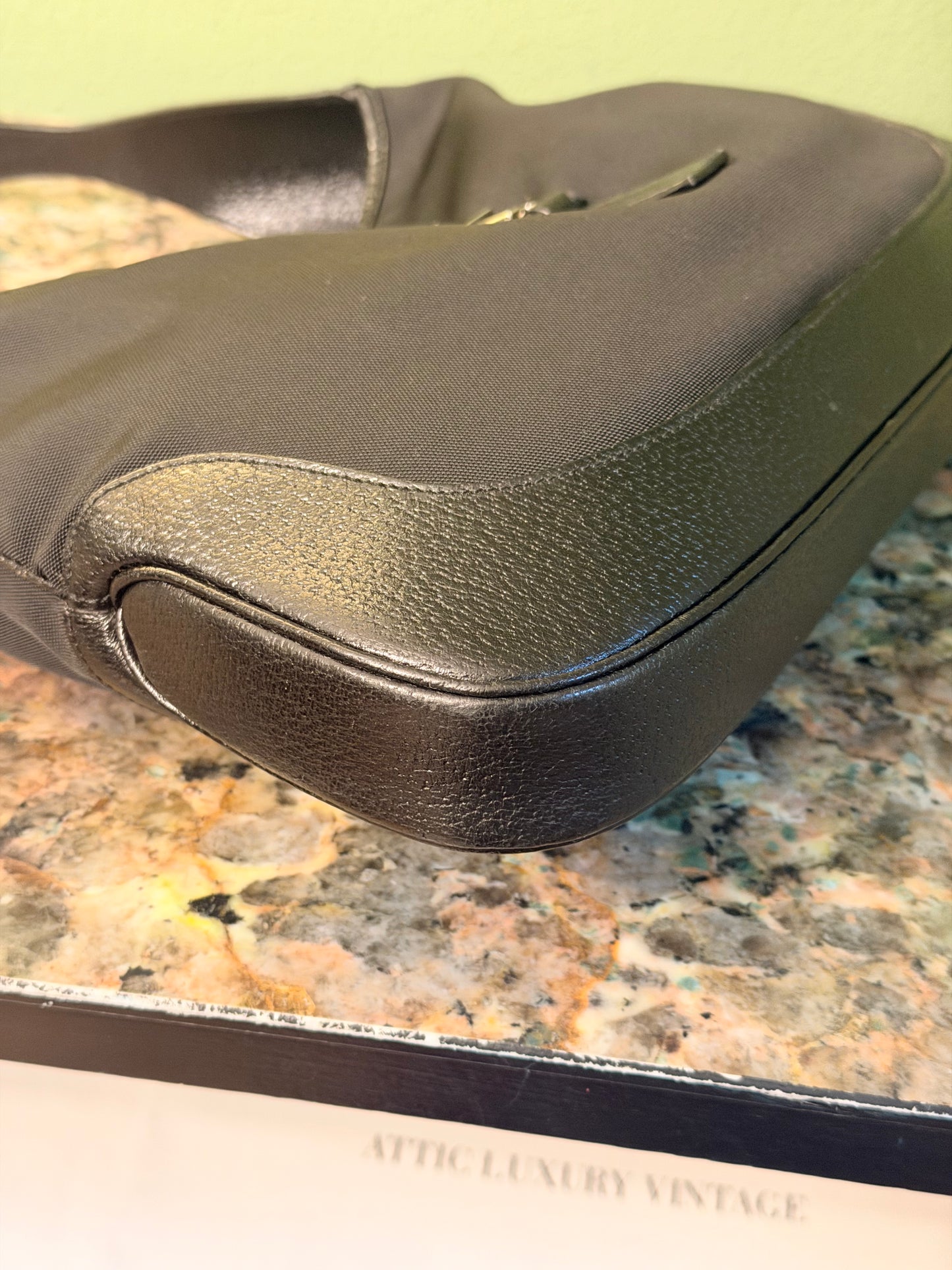 GUCCI BY TOM FORD BLACK NYLON JACKIE SHOULDER BAG